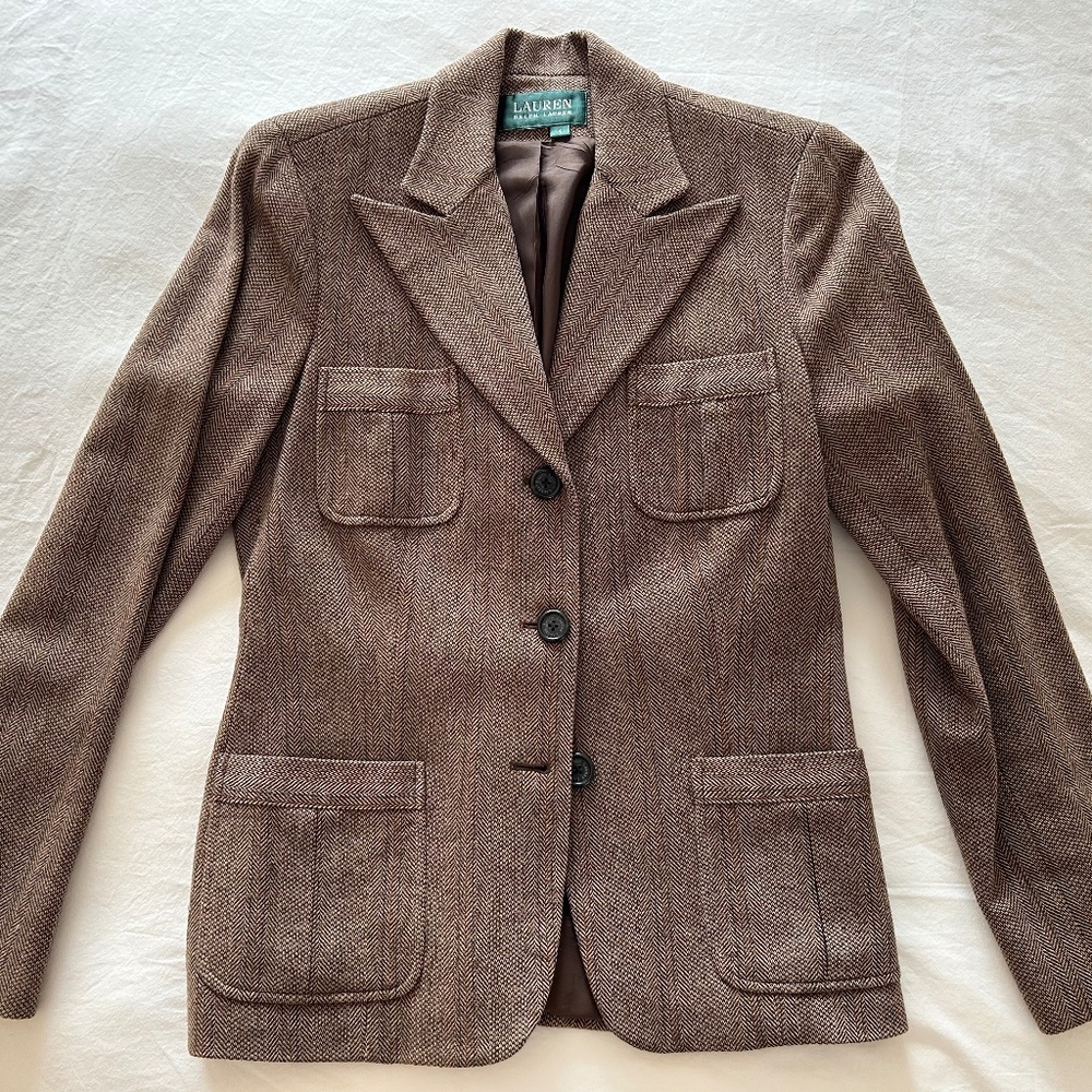 Lauren Ralph Lauren Wool Tweed Blazer Size 4